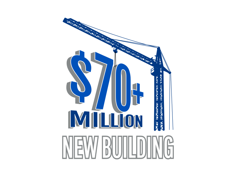 Graphic: $70 million (dollar) new building.
