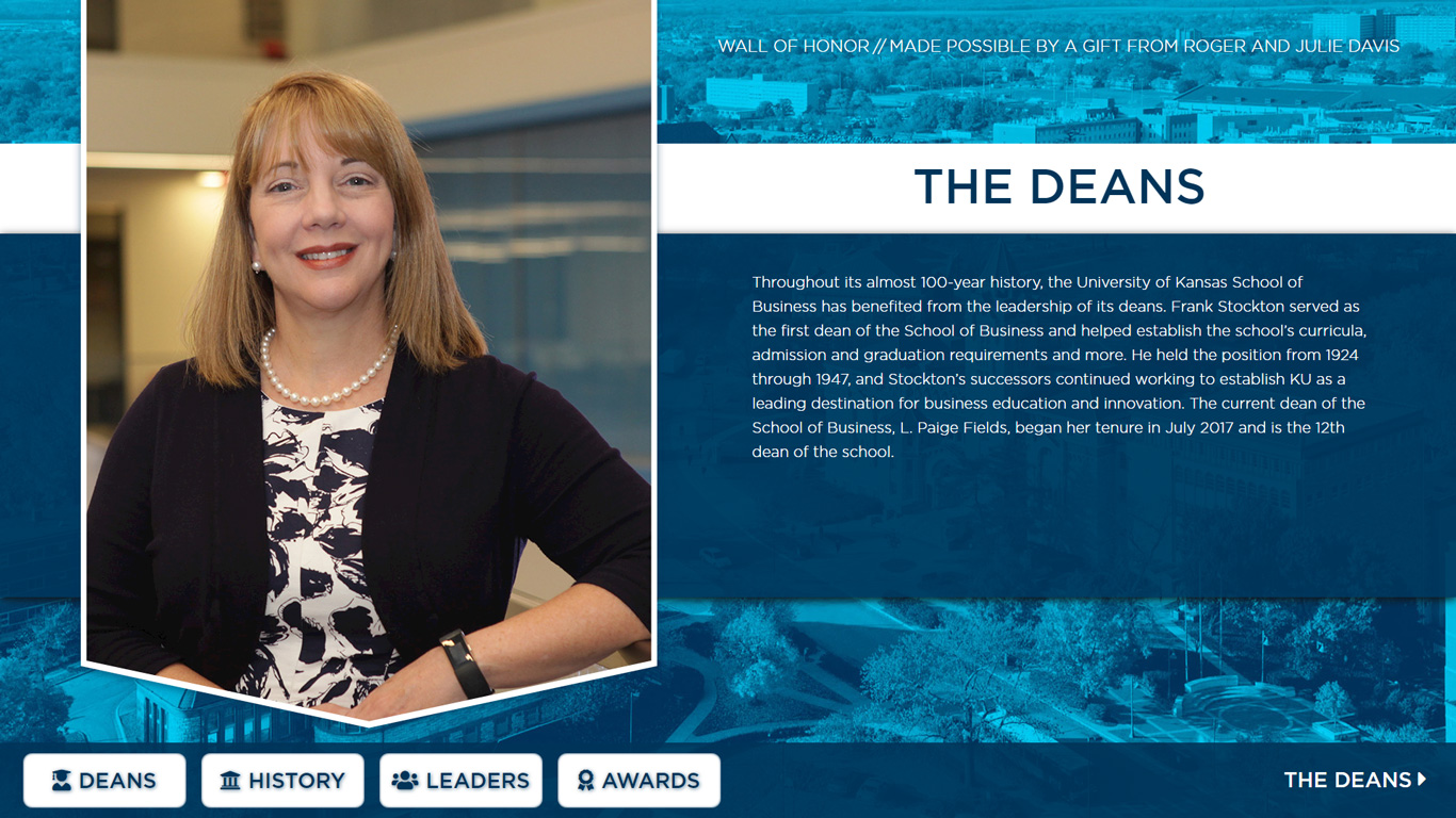 The Wall of Honor deans page